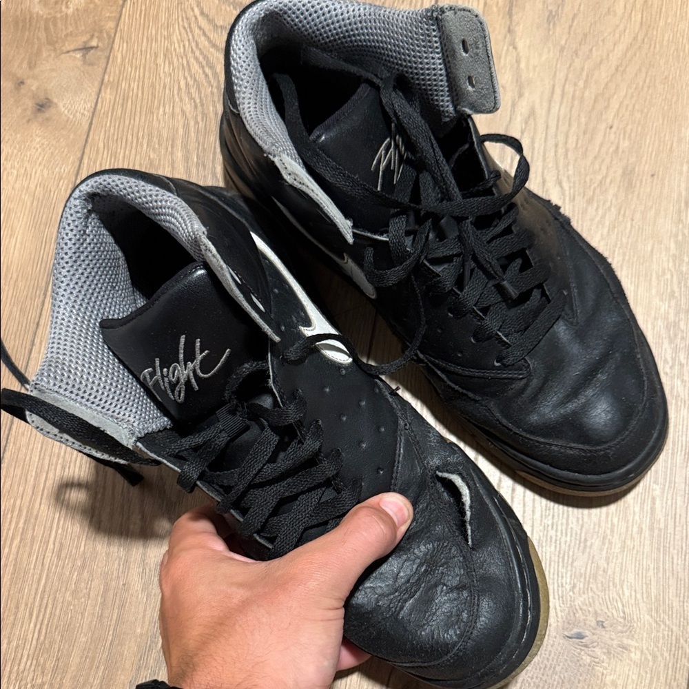 Well Worn Nike Black and Gray Flight Sneakers